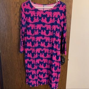 Lilly Pulitzer pink blue elephant dress